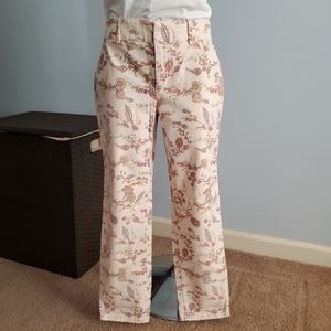 New! LOFT Floral Print Girlfriend Chino Size 8